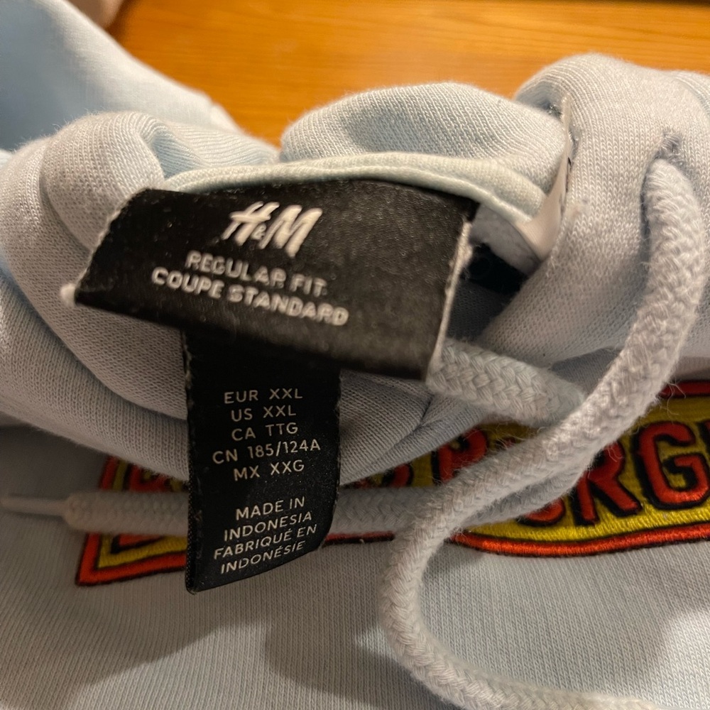 H&M Light Blue Hoodie with Graphic Print of Bobs Burgers - Picture 3 of 7